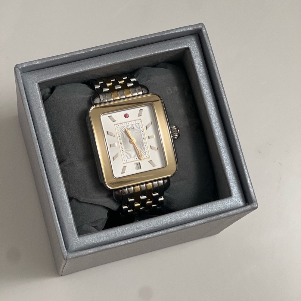Two tone Michele watch with upgraded band
